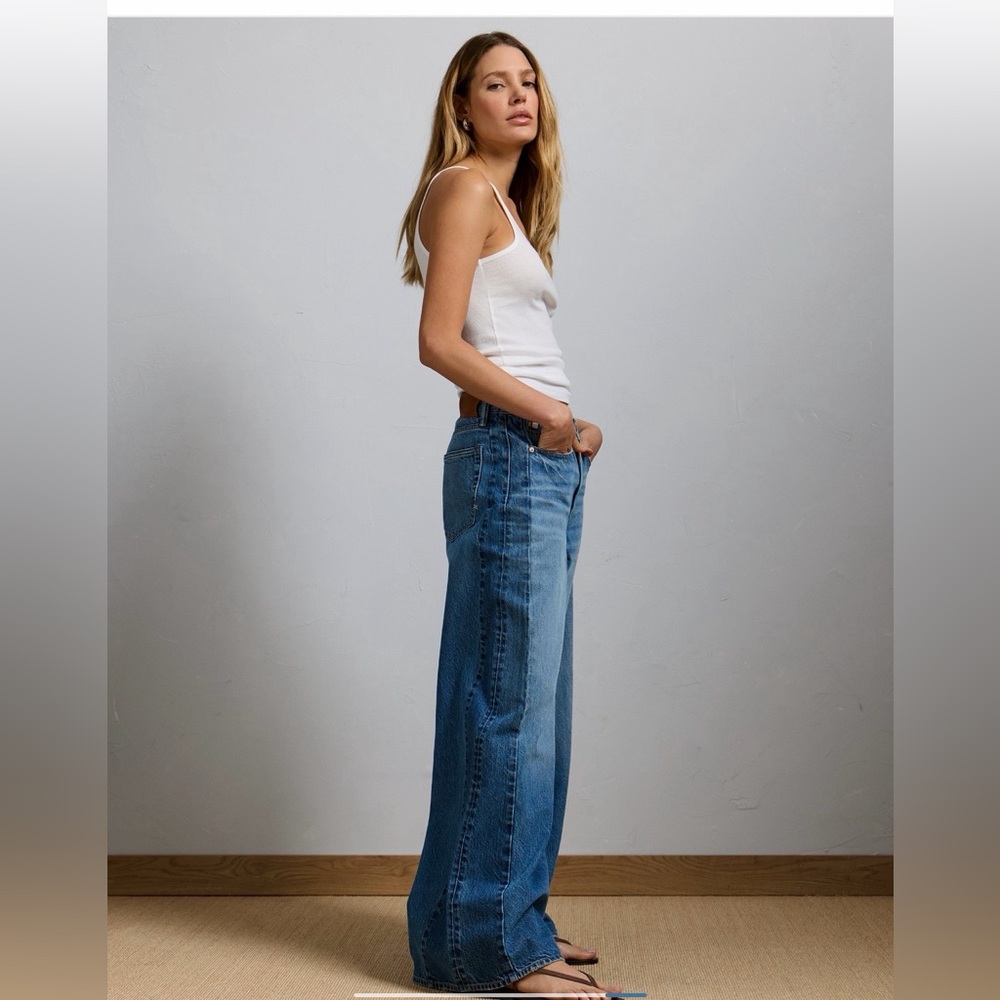 AE77 Premium Super Wide Side Stripe Jean